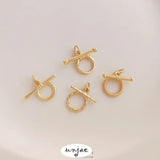 14K Gold-Covered Glossy Round Buckle for DIY Jewelry