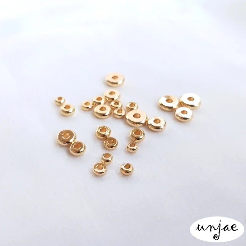 14K Gold-Covered Color-Preserving Beads DIY Bracelets Jewelry Accessories