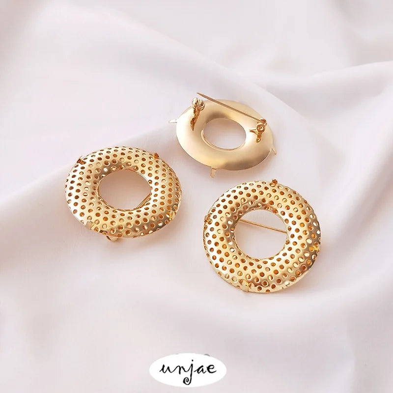 14K Gold-Plated Rotating Safety Brooch - DIY Jewelry Making Accessories