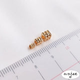 14K Gold-Covered Square Beads for DIY Jewelry, 3-Line 4-Square Loose Beads
