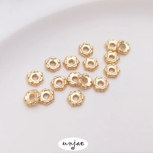14K Gold-Covered Color-Preserving Spacer Beads for DIY Bracelet