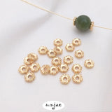 14K Gold-Covered Color-Preserving Spacer Beads for DIY Bracelet