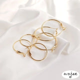 14K Gold Plated Elastic Buckle Earrings Copper Hypoallergenic DIY Ear Jewelry