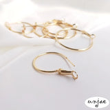 14K Gold Plated Elastic Buckle Earrings Copper Hypoallergenic DIY Ear Jewelry
