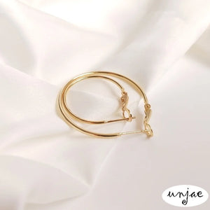 14K Gold Plated Elastic Buckle Earrings Copper Hypoallergenic DIY Ear Jewelry
