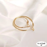 14K Gold Plated Elastic Buckle Earrings Copper Hypoallergenic DIY Ear Jewelry