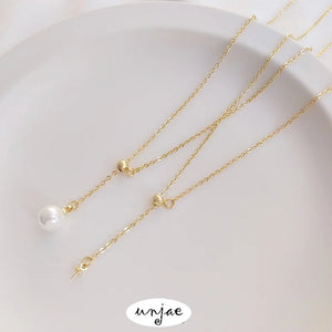 14K Gold-Plated Plastic Bead Holder Pendant Chain