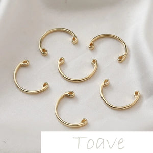 14K Gold-Covered Pearl Ring DIY Hand-Made Beaded Accessory 4PCS