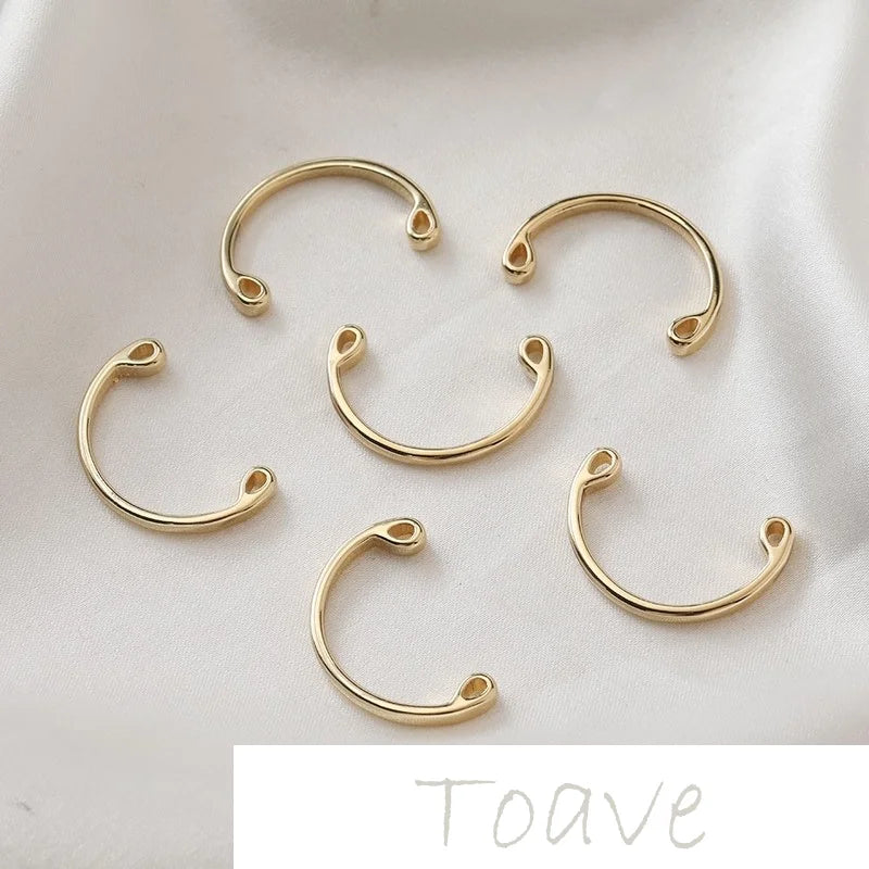 14K Gold-Covered Pearl Ring DIY Hand-Made Beaded Accessory 4PCS