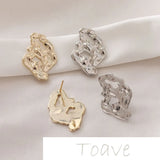 14K Gold-Covered Irregular Diamond-Shaped Earrings DIY Material