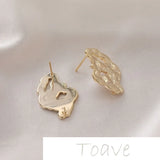 14K Gold-Covered Irregular Diamond-Shaped Earrings DIY Material