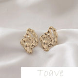 14K Gold-Covered Irregular Diamond-Shaped Earrings DIY Material