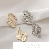 14K Gold-Covered Irregular Diamond-Shaped Earrings DIY Material