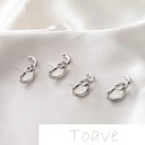 14K Gold-Covered Double Buckle Silver Stud Earrings DIY Material