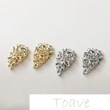 14K Gold Water Ripple Peach Heart Pendant Earrings DIY Material