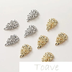 14K Gold Water Ripple Peach Heart Pendant Earrings DIY Material