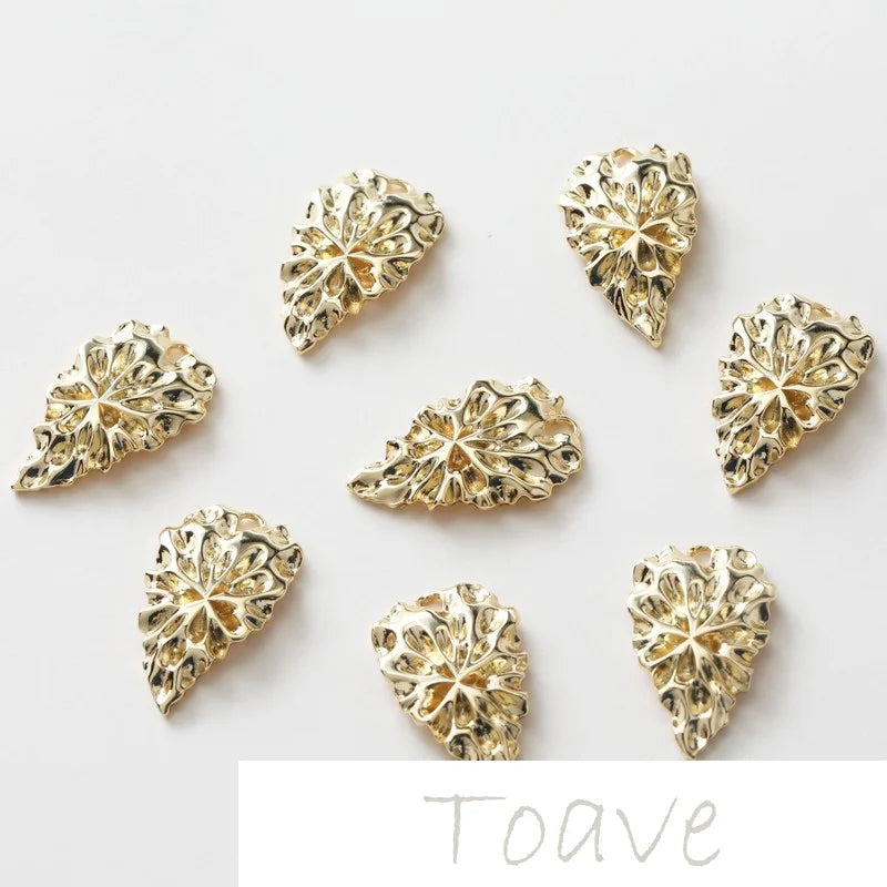 14K Gold Water Ripple Peach Heart Pendant Earrings DIY Material