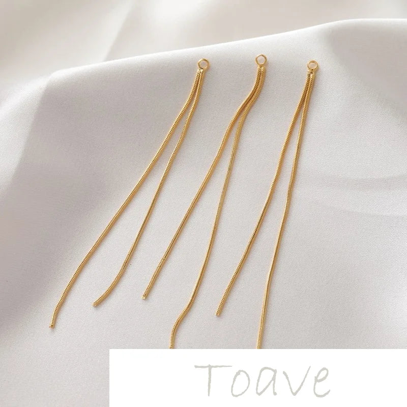 14K Snake Bone Chain Tassel Earring DIY Material