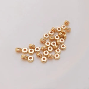 14K Double Wheel Bead Drum Loose Bead DIY Bracelet Accessories