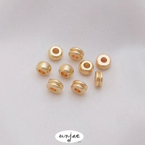 14K Double Wheel Bead Drum Loose Bead DIY Bracelet Accessories