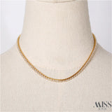 14K Square Zirconia Necklace with Lobster Clasp