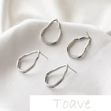 14K Water Drop Hollow Frame Earrings DIY Silver Needle Accessories