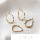 14K Water Drop Hollow Frame Earrings DIY Silver Needle Accessories
