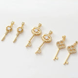 14K Zircon Inlaid Necklace Pendant DIY Hand-made Material Accessories