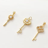 14K Zircon Inlaid Necklace Pendant DIY Hand-made Material Accessories