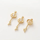 14K Zircon Inlaid Necklace Pendant DIY Hand-made Material Accessories