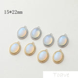14K Oval Retro Opal Pendant DIY Necklace Bracelet Earrings Accessories
