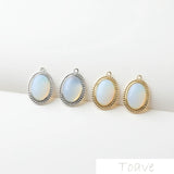 14K Oval Retro Opal Pendant DIY Necklace Bracelet Earrings Accessories