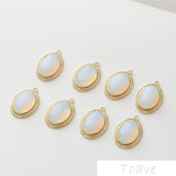 14K Oval Retro Opal Pendant DIY Necklace Bracelet Earrings Accessories
