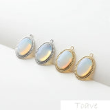 14K Oval Retro Opal Pendant DIY Necklace Bracelet Earrings Accessories
