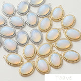 14K Oval Retro Opal Pendant DIY Necklace Bracelet Earrings Accessories