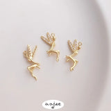 14K Half-Hole Bead Needle Elf Pendant DIY Crystal Pearl Accessory