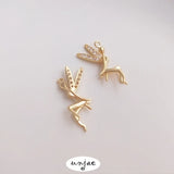 14K Half-Hole Bead Needle Elf Pendant DIY Crystal Pearl Accessory