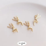 14K Half-Hole Bead Needle Elf Pendant DIY Crystal Pearl Accessory