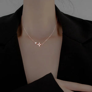 14K Gold-Plated Diamond Pendant Necklace for Women
