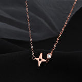 14K Gold-Plated Diamond Pendant Necklace for Women