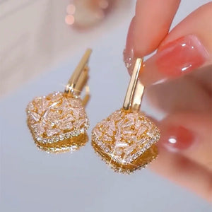 Geometric Zircon Pendant Earrings Women's Dance Party Accessories