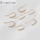 14K Plated Bronze Retro Ear Hook Earrings Micro Zircon French