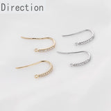 14K Plated Bronze Retro Ear Hook Earrings Micro Zircon French