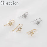 14K Plated Bronze Retro Ear Hook Earrings Micro Zircon French