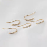 14K Plated Bronze Retro Ear Hook Earrings Micro Zircon French