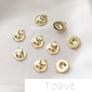 14K Gold-Plated Cat Pendant Earring Material Accessory