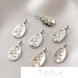 14K Gold-Plated Oval Flower Rose Pendant for DIY Earrings