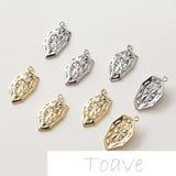 14K Gold-Plated Shield Cross Pendant for DIY Earrings