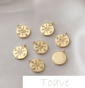 14K Gold-Plated Star Tag Pendant for DIY Necklace Bracelet