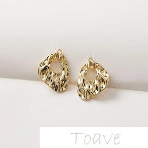 14K Gold-Plated Hollow Pendant for DIY Earrings